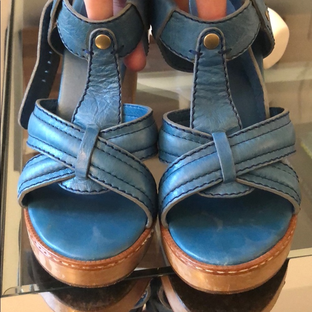 Chloe Blue Block Heels